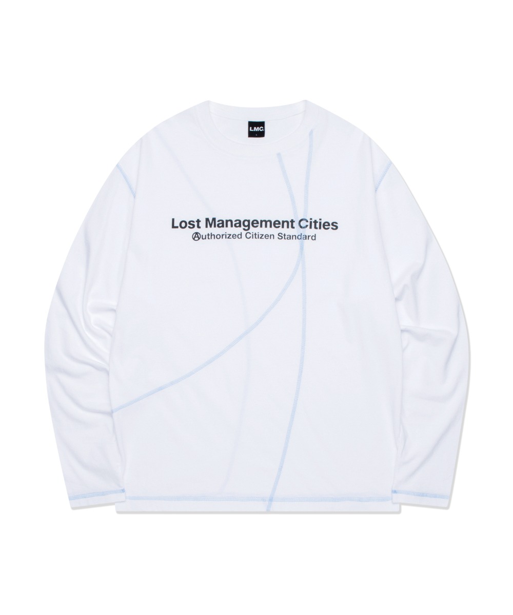 CNTRST CURVED LONG SLV TEE white